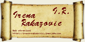 Irena Rakazović vizit kartica
